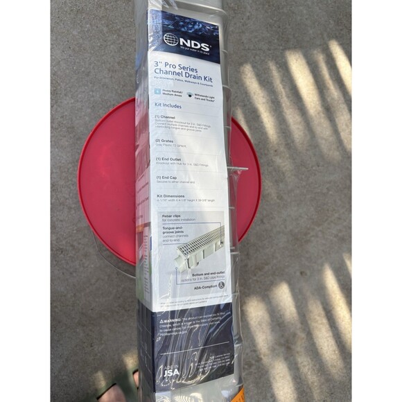 NDS 764 Pro Series 3" Channel Drain & Grate Kit Driveway Patio Walkway - Picture 5 of 8